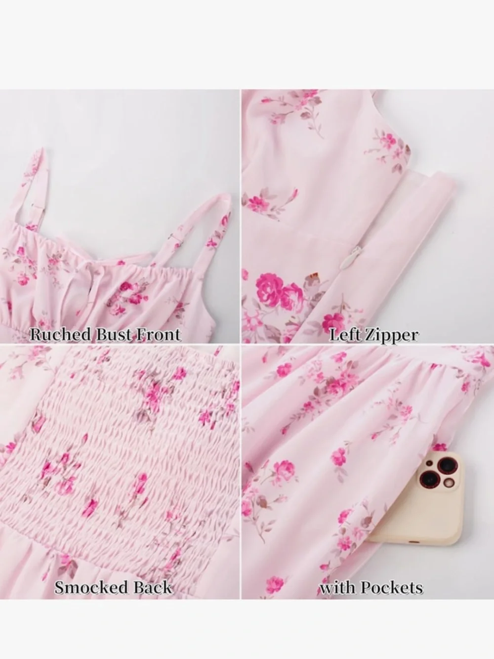 NWTSCARLET DARKNESS Pink Floral Midi Dress Corset Milkmaid Cottagecore Pockets M